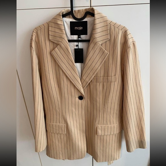 Belted striped jacket Maje - Picture 4 of 8
